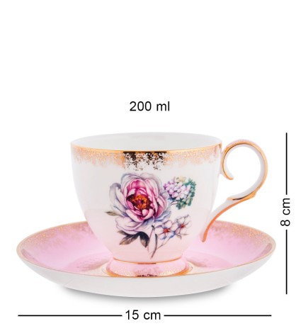 JK-121 Чайный набор на 2 перс. "Цветок Неаполя" (Fiore Napoli Pavone)