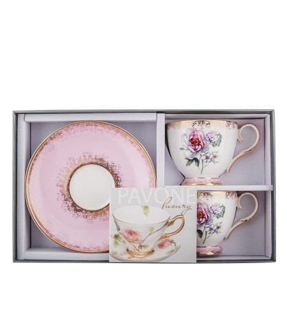 JK-121 Чайный набор на 2 перс. "Цветок Неаполя" (Fiore Napoli Pavone)