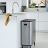 Мусорный бак Touch Bin Bo Hi (2 х 30 л), Стальной матовый (FPP) Brabantia