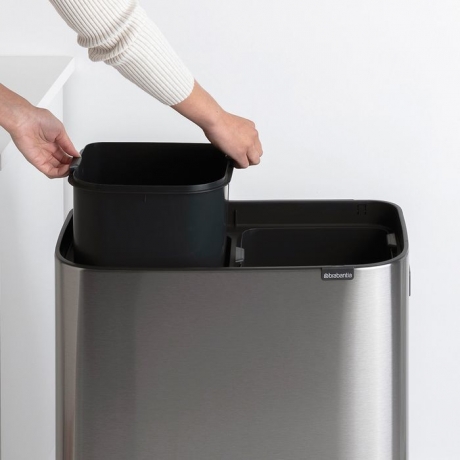 Мусорный бак Touch Bin Bo Hi (2 х 30 л), Стальной матовый (FPP) Brabantia