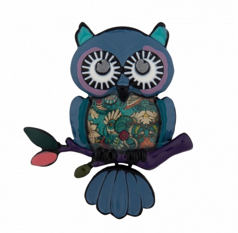 Брошь Сова XZ2002.22 BL/BW Shadore