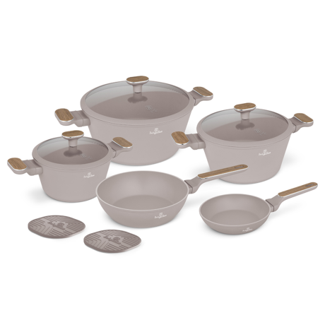 Набор посуды 10 предметов, розовый, matt taupe/wooden Berlinger Haus