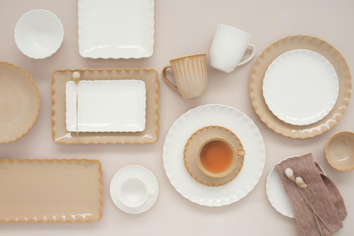 Чашка с блюдцем Onde, песочная, 0,25 л. Easy Life