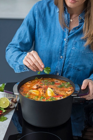 Кастрюля, 24 см. 4 л. фиолетовая индукционная Squality