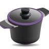 Кастрюля, 24 см. 4 л. фиолетовая индукционная Squality