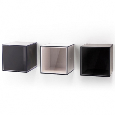 Полка-вешалка Pixel, прозрачно-черная, Qualy