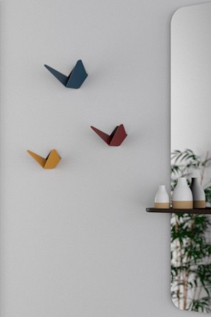 Крючок Butterflies, средний, жемчужно белый, 11.3x22.6x13.2 см. Umage