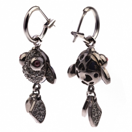 Серьги рыбка в темном металле 531.02.02 BW Glorious