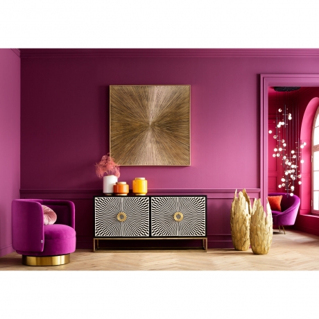 Буфет Electra, коллекция "Электра", ручная работа 160*80*40, Полирезин, Верблюжья кость, ДСП, МДФ, Черный, Белый