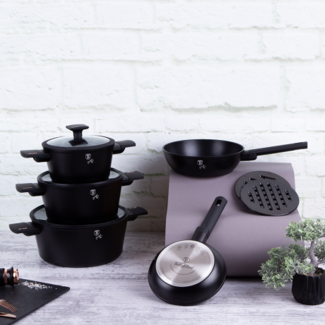 Набор посуды 10 предметов, черный, black/rose gold Berlinger Haus