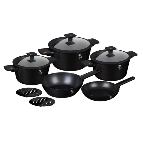 Набор посуды 10 предметов, черный, black/rose gold Berlinger Haus