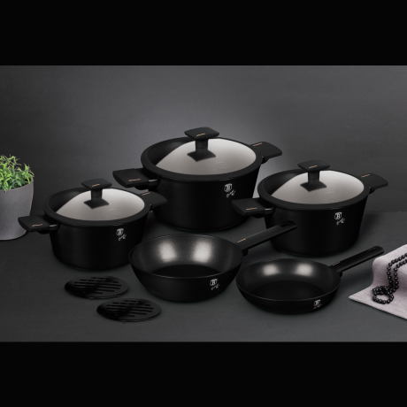 Набор посуды 10 предметов, черный, black/rose gold Berlinger Haus
