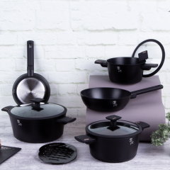 Набор посуды 10 предметов, черный, black/rose gold Berlinger Haus