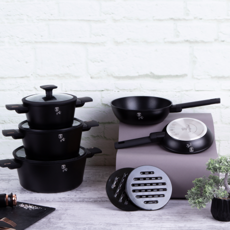 Набор посуды 10 предметов, черный, black/rose gold Berlinger Haus