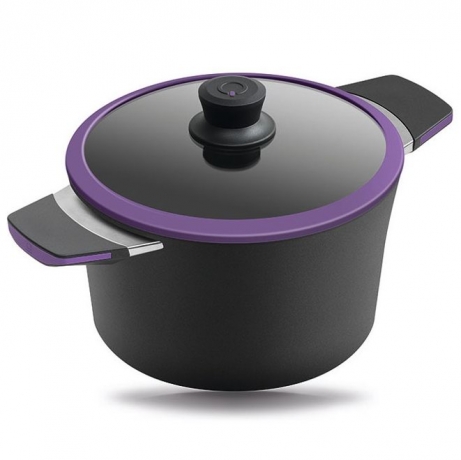 Кастрюля, 20 см. 2,5 л. фиолетовая индукционная Squality