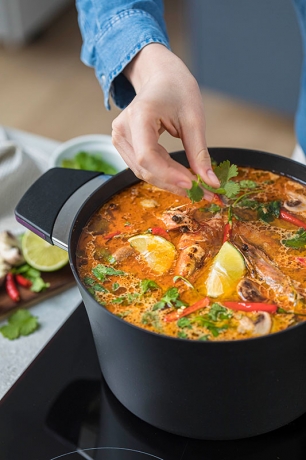 Кастрюля, 20 см. 2,5 л. фиолетовая индукционная Squality