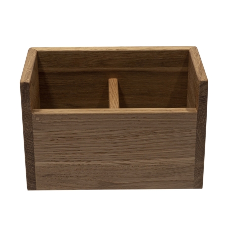 Органайзер для кухонных принадлежностей дубовый с 2-мя отделениями, 22х11х15 см. Uneca