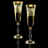 Бокалы для шампанского VITTORIA, набор 2 шт, хрусталь/декор золото 24К
