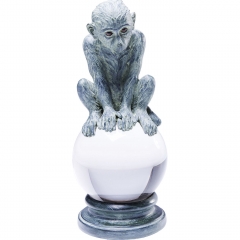 Предмет декоративный Monkey, коллекция "Обезьяна" 11*26*11, Полирезин, Стекло, Серый
