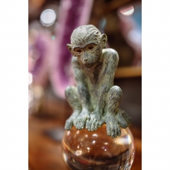 Предмет декоративный Monkey, коллекция "Обезьяна" 11*26*11, Полирезин, Стекло, Серый