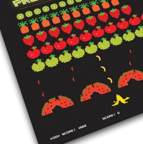 Доска для готовки и защиты рабочей поверхности Fruit invaders