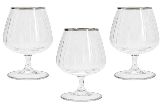 Набор бокалов для коньяка Пиза серебро, 0,4 л. 6 шт. Same