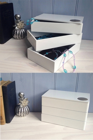 Шкатулка Spindle, белая, Umbra