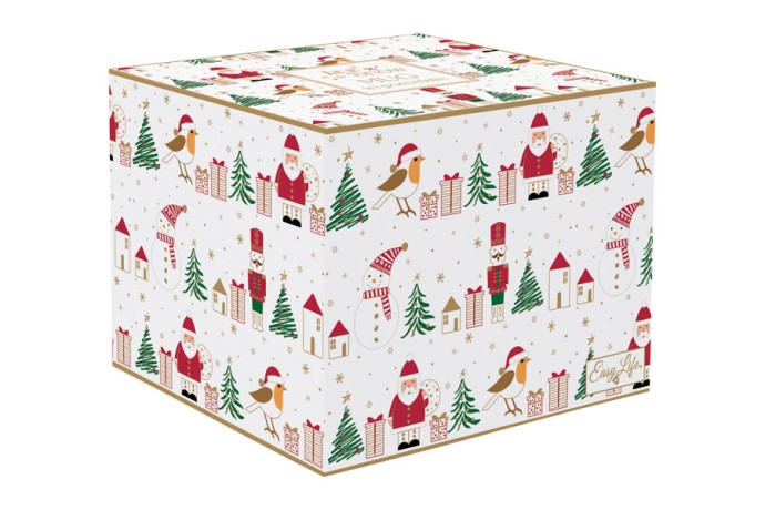 Кружка, 400 мл, фарфор P, белая, с золотым кантом, Птичка, Let It Snow, Easy Life