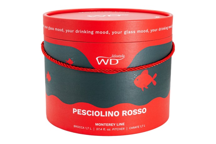 Кувшин, 1,7 л, стекло Б, с красной ручкой, Рыбка, Monterey WD Lifestyle