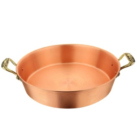 Таз, 3 л. медный с латун. ручк. "Ягоды"