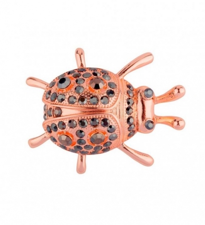 Брошь Скарабей FAN-06453 BW/RG Shadore