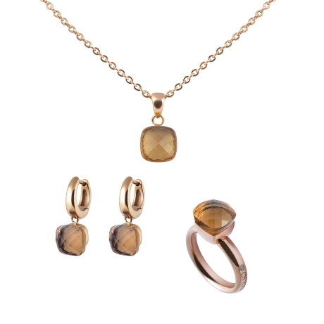 Кольцо Firenze champagne 19 мм. 612087 BR/RG Qudo