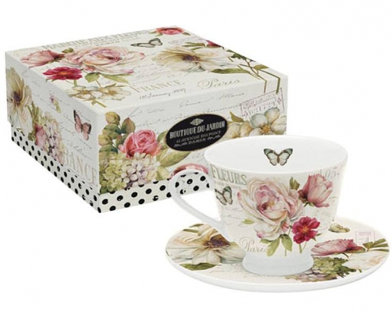 Чашка с блюдцем малая "Вальс цветов" 200 мл., R2S