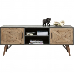 Тумба под ТВ X Factory, коллекция "Икс фэктори" 160*58*40, МДФ, Ель, Сталь, Коричневый