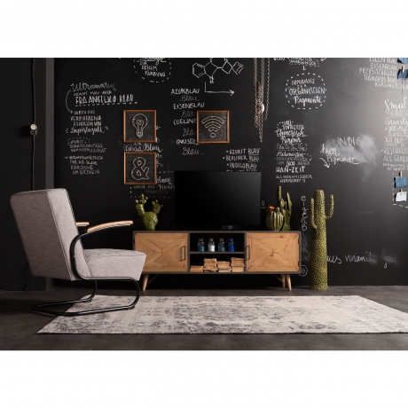 Тумба под ТВ X Factory, коллекция "Икс фэктори" 160*58*40, МДФ, Ель, Сталь, Коричневый