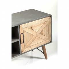 Тумба под ТВ X Factory, коллекция "Икс фэктори" 160*58*40, МДФ, Ель, Сталь, Коричневый