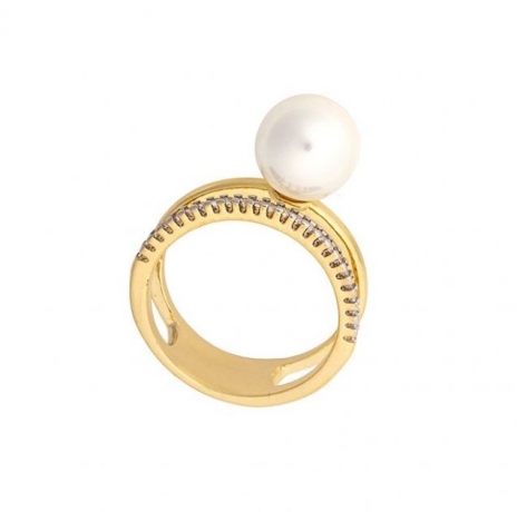 Кольцо White Pearl 16.5 мм K0942.1/16.5 BW/G Possebon