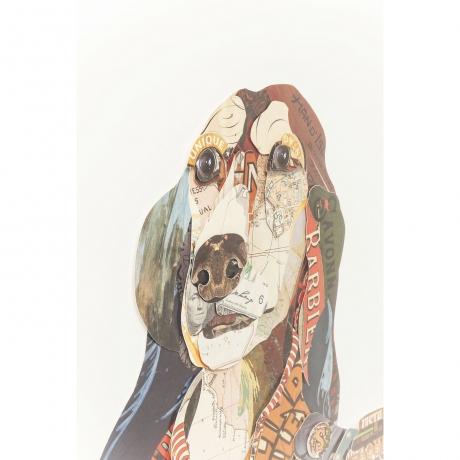 Картина в рамке General Dog, коллекция "Генерал-Собака" 72*90*4, Полистирол, Бумага, Восстановленная древесина, Черный, Красный, Оранжевый, Коричневый