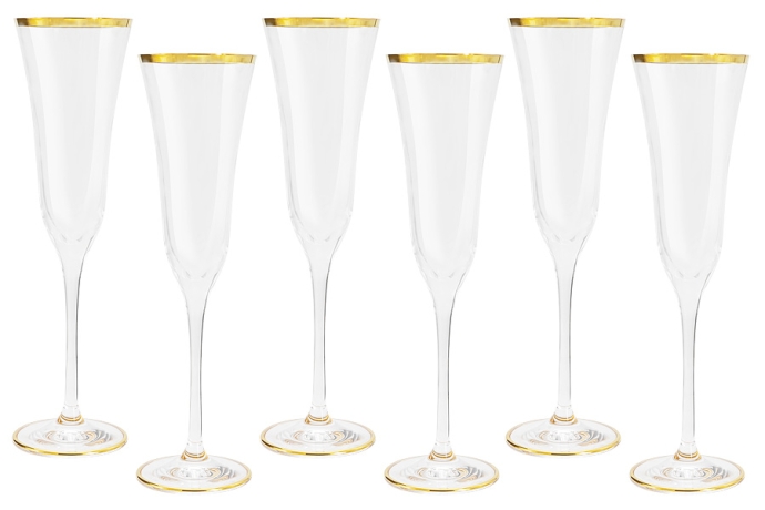Набор бокалов для шампанского Сабина золото, 0,175 л. 6 шт. Same