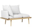 Диван 1,5-местный Lounge Around Oak in Sterling, 127х74,5 см, дуб/светло-серый