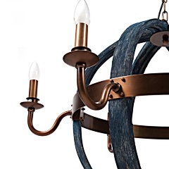 Подвесная люстра-шар синяя с эффектом старения Federico