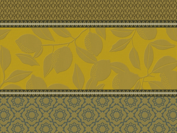 Полотенце для посуды, 60х80 см. 100% хлопок, желтое, SOUS LES CITRONNNIERS Le Jacquard Francais