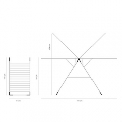 Сушилка для белья напольная (20 м навески), с мешком для прищепок, Черный Brabantia