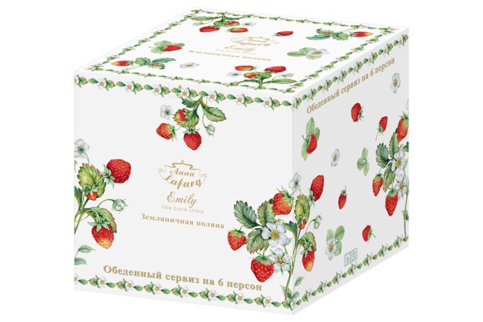 Обеденный сервиз Земляничная поляна, 21 предмет, 6 персон Emily