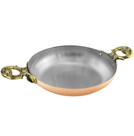 Сковорода малая медная с луж. с двумя ручками "Овощи"