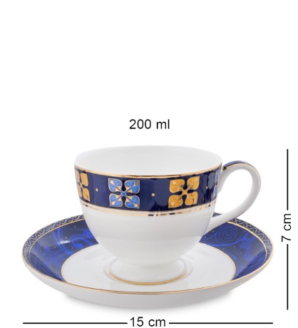 JK-199 Чайный набор на 2 перс. "Золотой Палермо" (Gold Palermo Pavone)