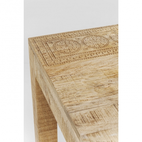 Стол Puro, коллекция "Чистый", ручная работа 180*77*90, Манго, МДФ, Сталь, Стекло, Бежевый