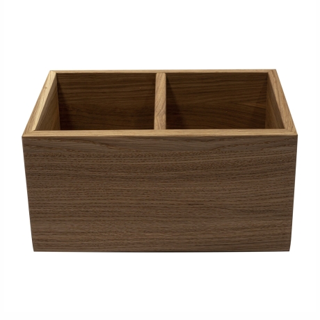 Органайзер для кухонных принадлежностей с 2-мя отделениями дубовый, 27х17х14 см. Uneca