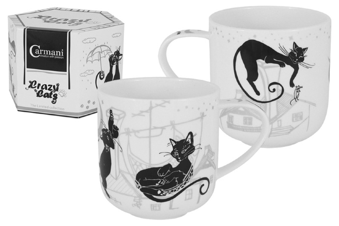 Кружка Crazy Cats, Кошка в гамаке Carmani, 500 мл.