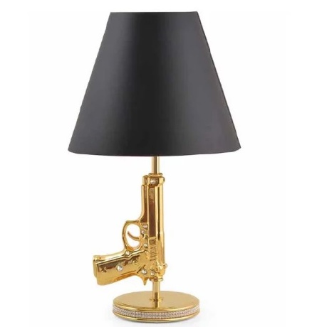 Лампа настольная пистолет, 30х53 см. PISTOLETTO (без абажура), керамика, swarovski